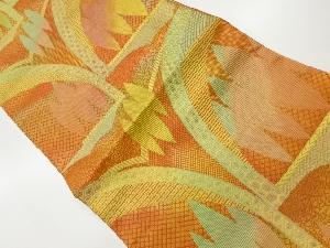 本場筑前博多曲線に抽象模様織出し名古屋帯